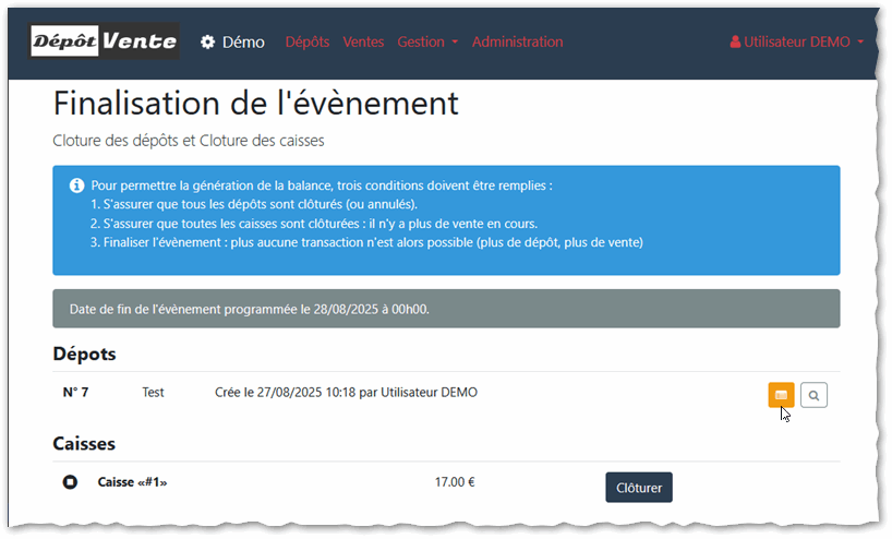 cloture : vérifications verifications