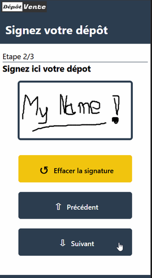signature étape 2